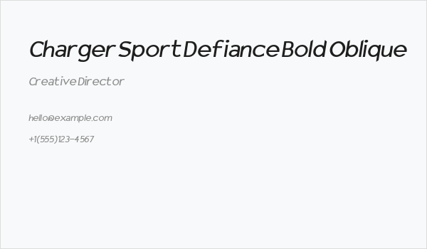 Charger Sport Defiance Bold Oblique Business Card