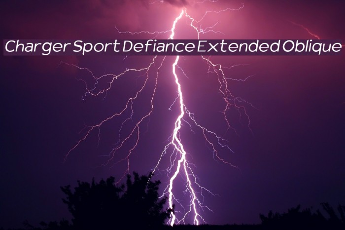 Charger Sport Defiance Extended Oblique Font examples