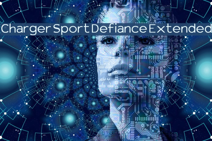 Charger Sport Defiance Extended Font examples