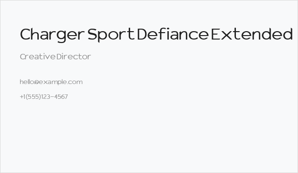 Charger Sport Defiance Extended Business Card