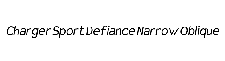 Charger Sport Defiance Narrow Oblique Font