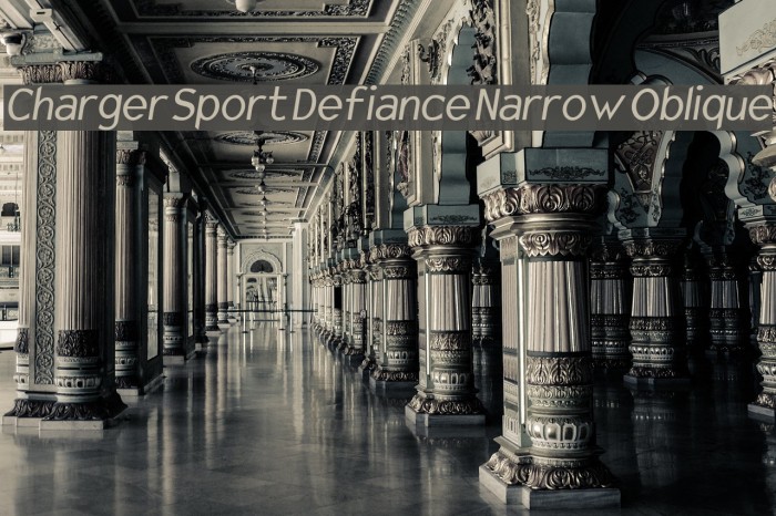 Charger Sport Defiance Narrow Oblique Font examples