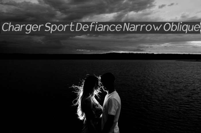 Charger Sport Defiance Narrow Oblique Font examples