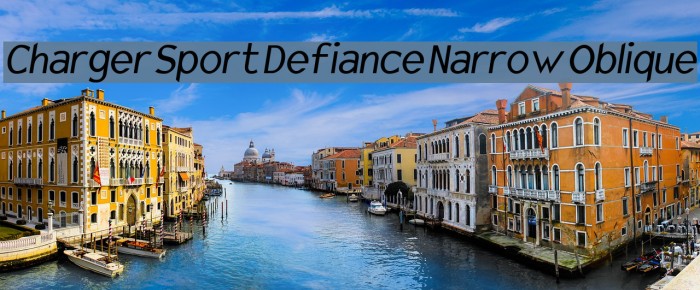Charger Sport Defiance Narrow Oblique Font examples