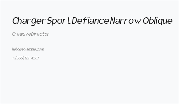 Charger Sport Defiance Narrow Oblique Business Card
