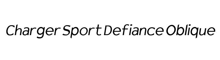 Charger Sport Defiance Oblique Font