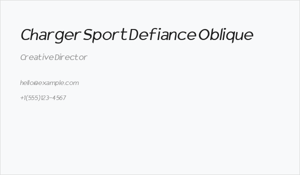 Charger Sport Defiance Oblique Business Card