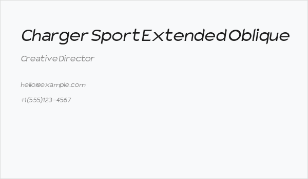 Charger Sport Extended Oblique Business Card