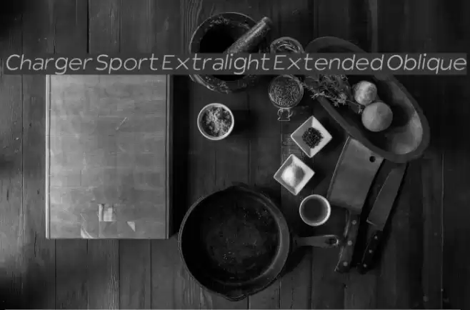 Charger Sport Extralight Extended Oblique Font examples