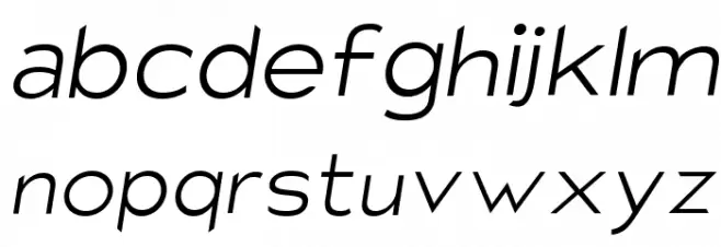 Charger Sport Extralight Extended Oblique Font LOWERCASE