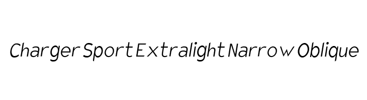 Charger Sport Extralight Narrow Oblique Font