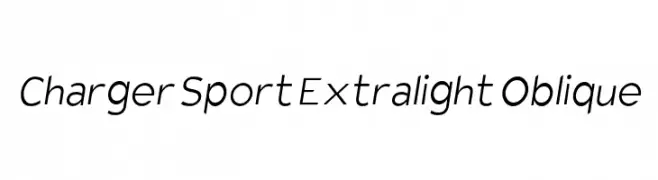 Charger Sport Extralight Oblique  フリーフォントのダウンロード