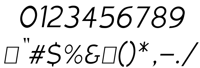 Charger Sport Extralight Oblique Font OTHER CHARS