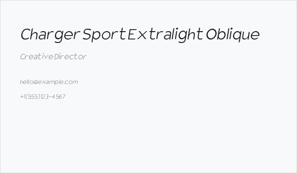 Charger Sport Extralight Oblique Business Card