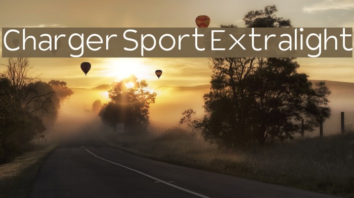 Charger Sport Extralight Font examples