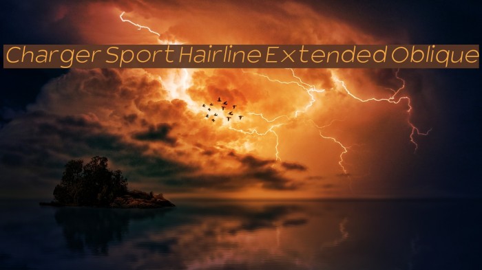 Charger Sport Hairline Extended Oblique Font examples