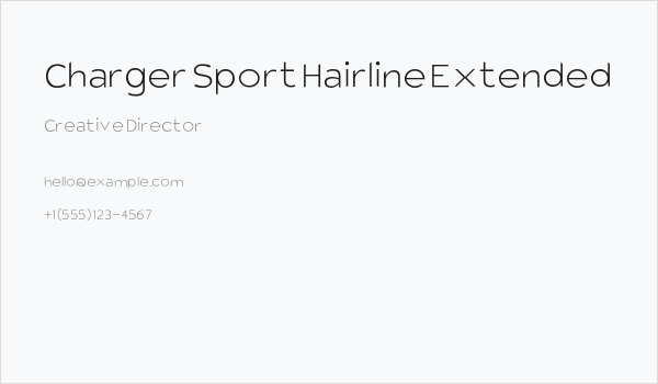 Charger Sport Hairline Extended Business Card