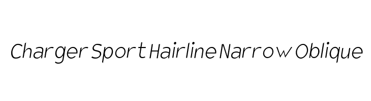 Charger Sport Hairline Narrow Oblique Font