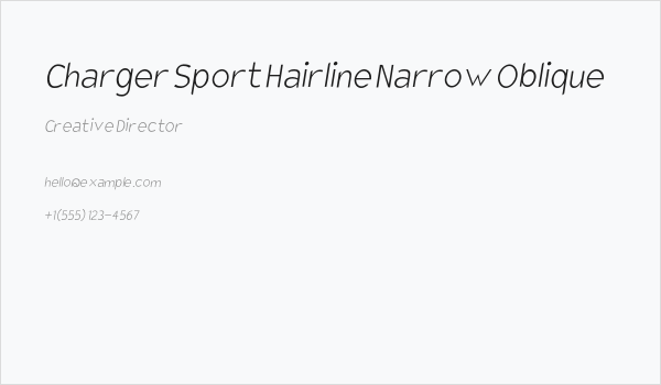Charger Sport Hairline Narrow Oblique Business Card