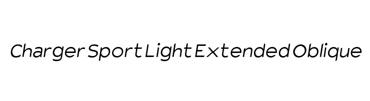 Charger Sport Light Extended Oblique Font