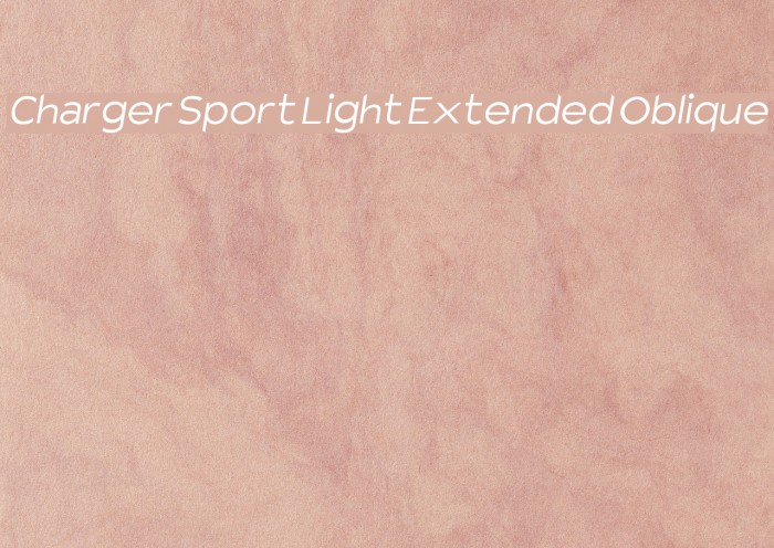 Charger Sport Light Extended Oblique Font examples