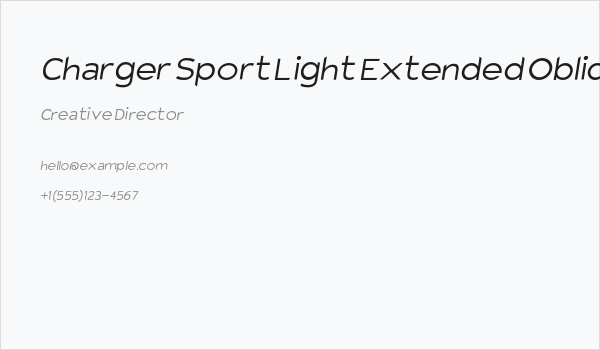 Charger Sport Light Extended Oblique Business Card