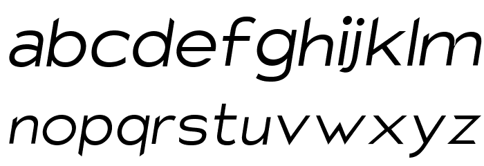 Charger Sport Light Extended Oblique Font LOWERCASE