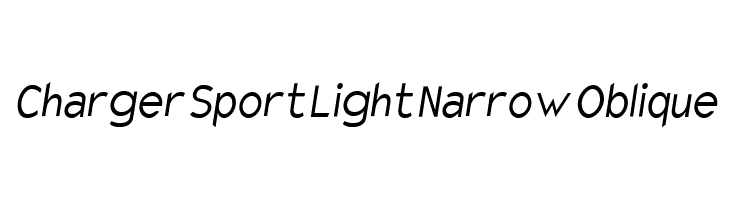 Charger Sport Light Narrow Oblique Font