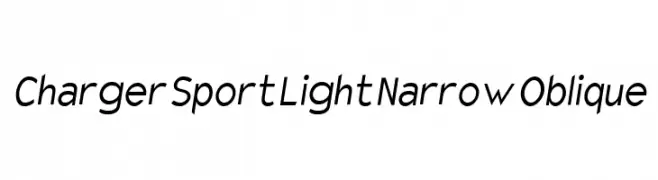 Charger Sport Light Narrow Oblique  font caratteri gratis