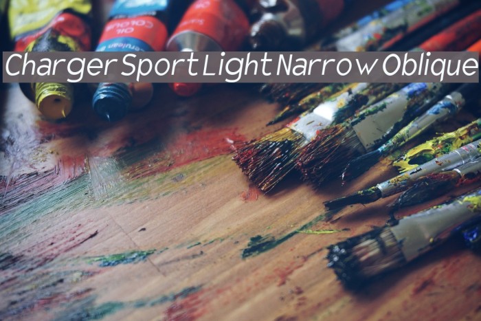 Charger Sport Light Narrow Oblique Font examples