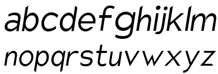Charger Sport Light Narrow Oblique Font LOWERCASE