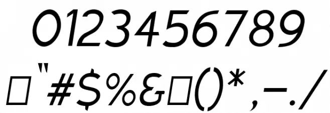 Charger Sport Light Oblique Font OTHER CHARS