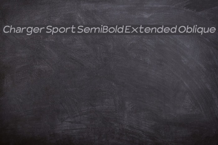 Charger Sport SemiBold Extended Oblique Font examples