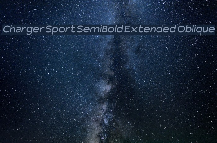 Charger Sport SemiBold Extended Oblique Font examples