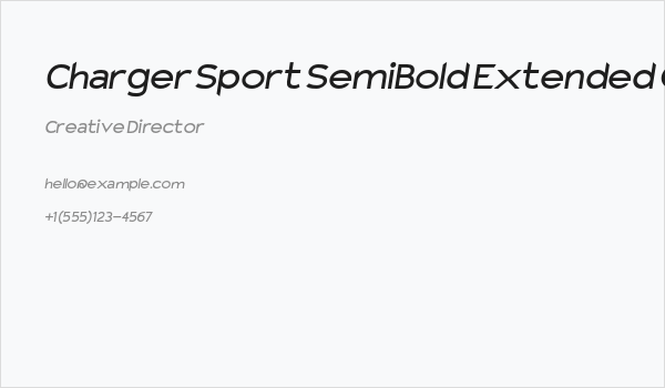 Charger Sport SemiBold Extended Oblique Business Card