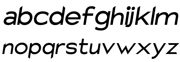 Charger Sport SemiBold Extended Oblique Font LOWERCASE