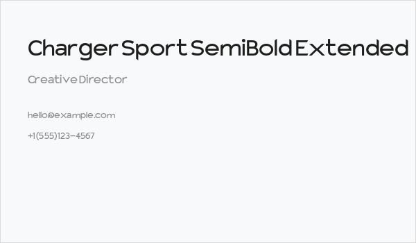 Charger Sport SemiBold Extended Business Card