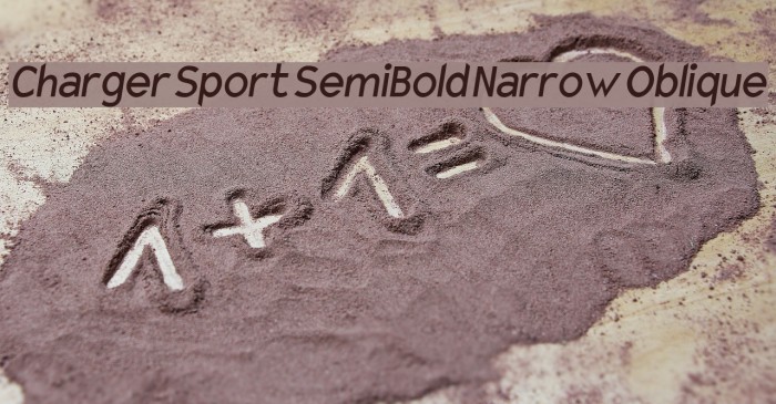 Charger Sport SemiBold Narrow Oblique Font examples