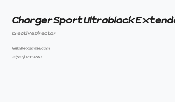 Charger Sport Ultrablack Extended Oblique Business Card