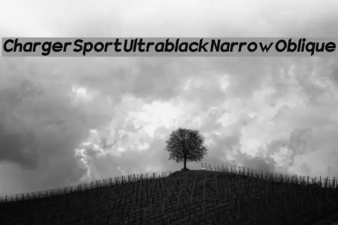 Charger Sport Ultrablack Narrow Oblique Font examples