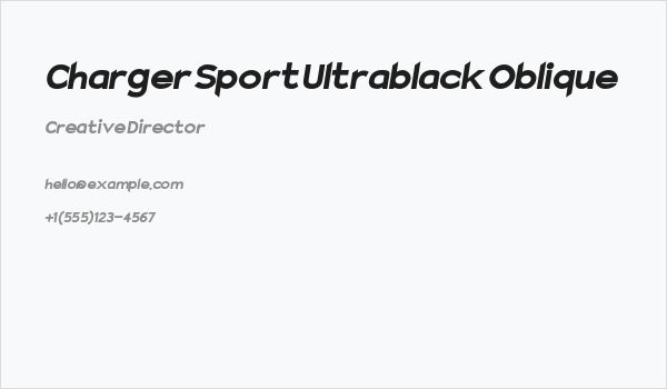 Charger Sport Ultrablack Oblique Business Card