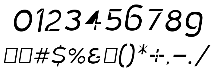 Charger Static II Oblique Font OTHER CHARS