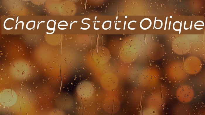 Charger Static Oblique Font examples