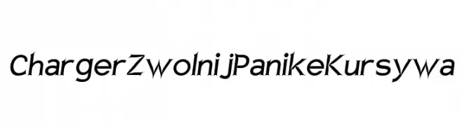Charger Zwolnij Panike Kursywa  font caratteri gratis