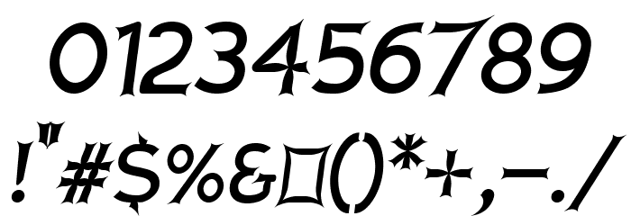 Charger Zwolnij Panike Kursywa Font OTHER CHARS