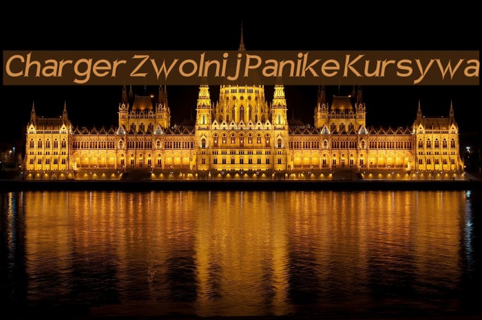 Charger Zwolnij Panike Kursywa Font examples
