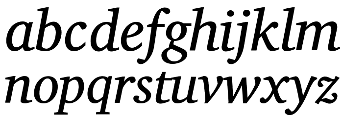 Charis SIL Italic Font Litere mici