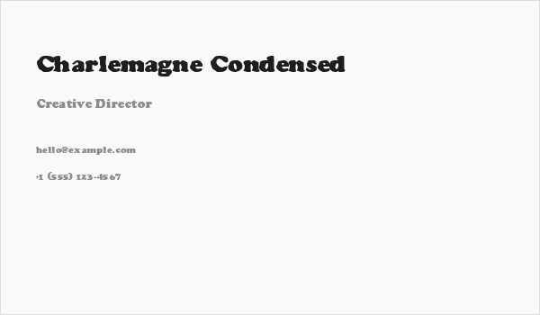 Charlemagne Condensed Business Card