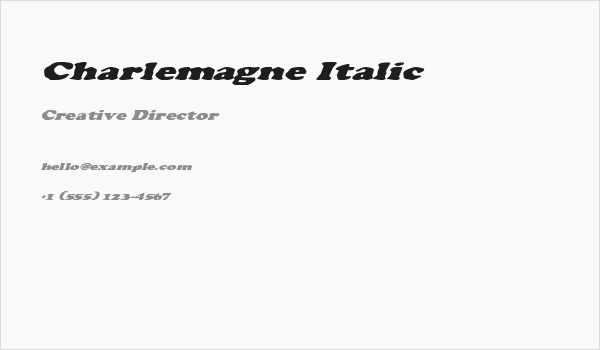 Charlemagne Italic Business Card
