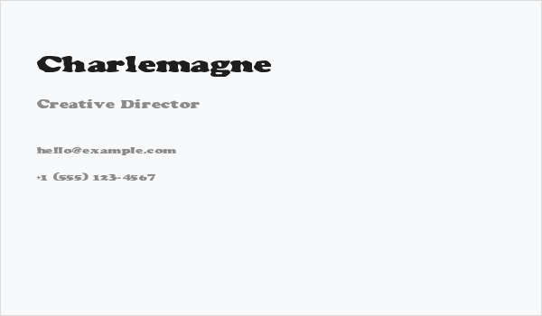 Charlemagne Business Card